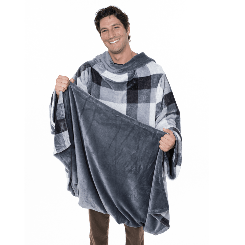 Snuggie Reversible - Grey and Plaid